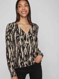 Vila Blouseshirts Blouse Dames Beige / Zwart 11 Vila Blouseshirts Blouse Dames Beige / Zwart -Vila 6879b3d24aee5e1294ccaca242f9f1e6