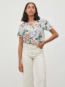 Vila Blouses Met Korte Mouw Blouse Dames Lichtblauw -Vila 69af4df035e1add8ff24ba64585637d6 scaled