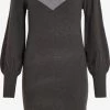 Vila Gebreide Jurken Gebreide Jurk Dames Antraciet / Lichtgrijs