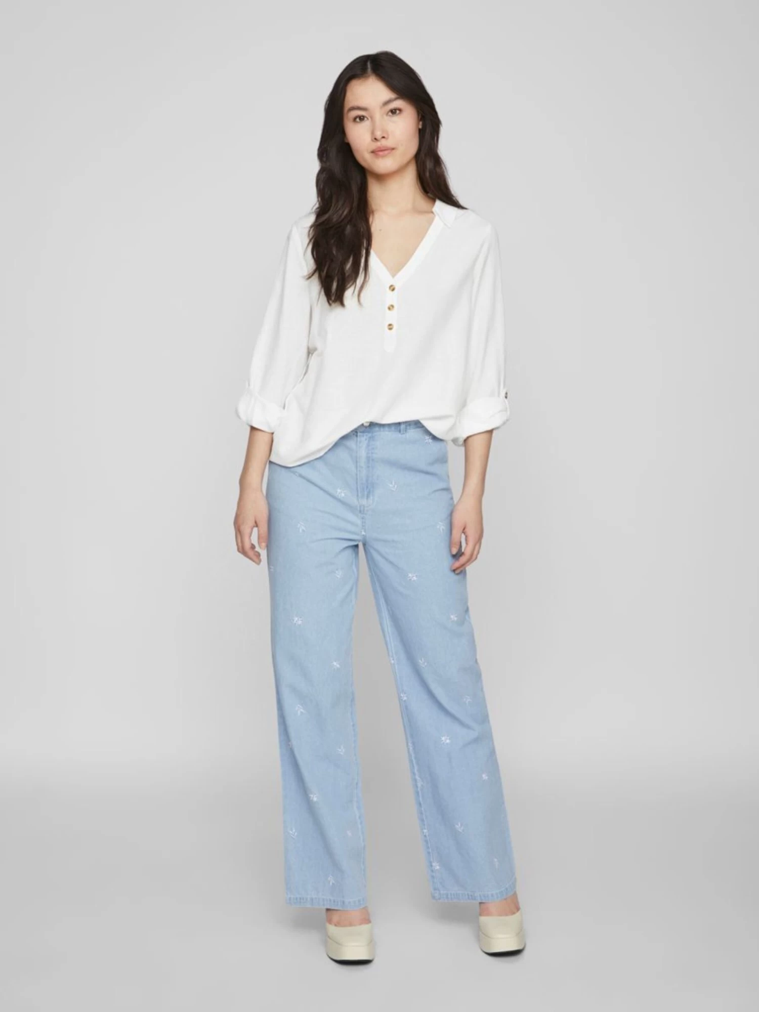 Vila Overhemden Blouse Dames Offwhite 5 Vila Overhemden Blouse Dames Offwhite - Afbeelding 5