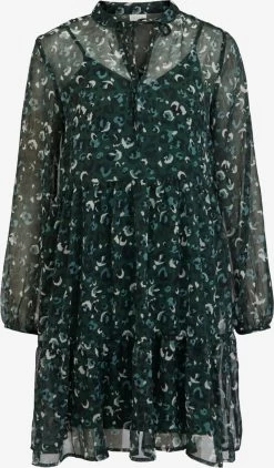 Vila Blousejurken Blousejurk Falia Dames Donkergroen