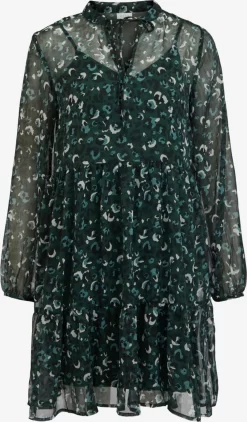 Vila Blousejurken Blousejurk Falia Dames Donkergroen