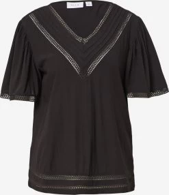 Vila Blouses Met Korte Mouw Blouse VISIA Dames Zwart