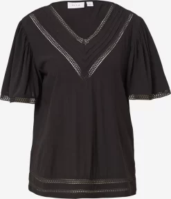 Vila Blouses Met Korte Mouw Blouse VISIA Dames Zwart