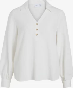 Vila Overhemden Blouse Dames Offwhite