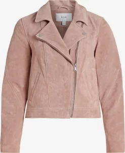 Vila Leren Jassen Tussenjas Dames Bruin