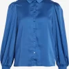 Vila Overhemden Blouse Dames Royal Blue/koningsblauw