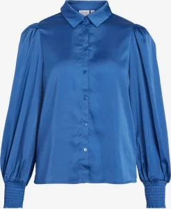 Vila Overhemden Blouse Dames Royal Blue/koningsblauw