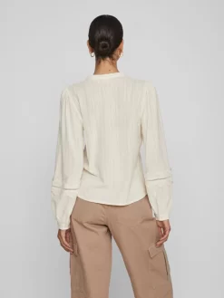 Vila Kanten Blouses Blouse Dames Ecru -Vila 6c974302357d48b3c705121048e866e6 scaled