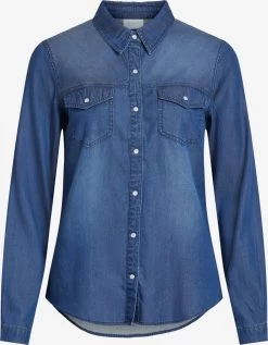 Vila Spijkerblouses Blouse Bista Dames Blauw