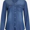 Vila Spijkerblouses Blouse Bista Dames Blauw