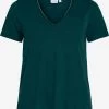 Vila T-shirts Shirt NOEL Dames Donkergroen