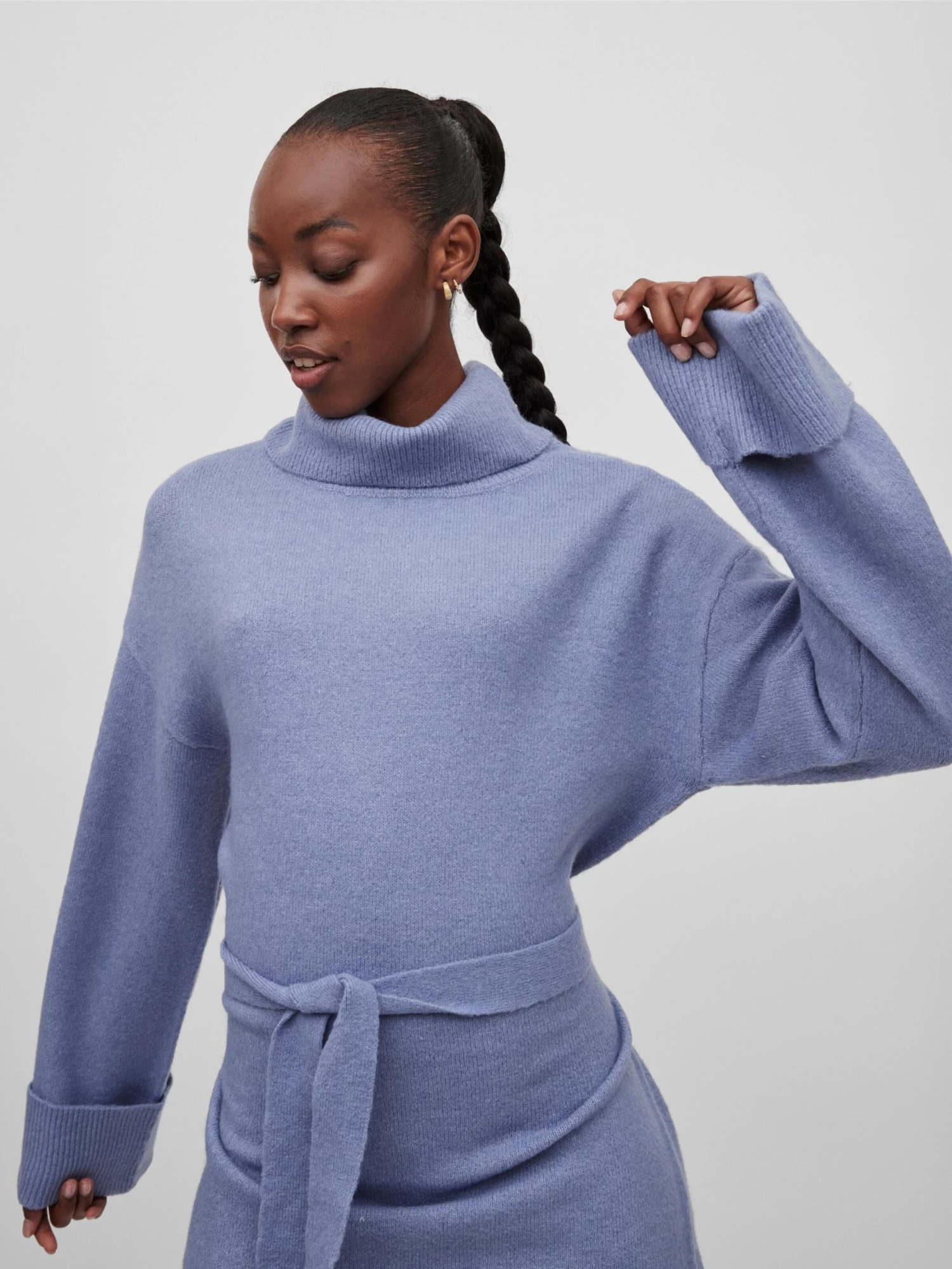 Vila Gebreide Jurken Gebreide Jurk Rolfie Dames Smoky Blue 6 Vila Gebreide Jurken Gebreide Jurk Rolfie Dames Smoky Blue - Afbeelding 6