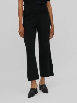 Vila Pantalons Wide Leg Broek Kasley Dames Zwart -Vila 6dbe0eb9fe7edd723cb548211ddb82d9