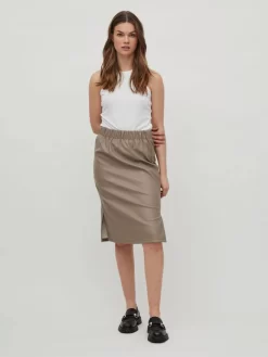 Vila Midi Rokken Rok Dames Chamois -Vila 6ddfa3825f4637f5db52cbb965582f3c scaled