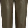 Vila Leren Broeken Loosefit Broek Dagmar Dames Donkergroen
