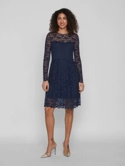 Vila Mini Jurken Jurk Kalila Dames Navy -Vila 6e9235305f7cc1db4bb0009ec9be963a