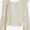 Vila Kanten Blouses Blouse Lucia Dames Lichtbeige