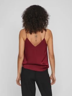 Vila Spaghetti Tops Top Dames Wijnrood -Vila 7152c8d42d65b8014ae7105ad05e9674
