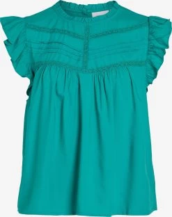 Vila Kanten Blouses Blouse Visia Dames Jade Groen