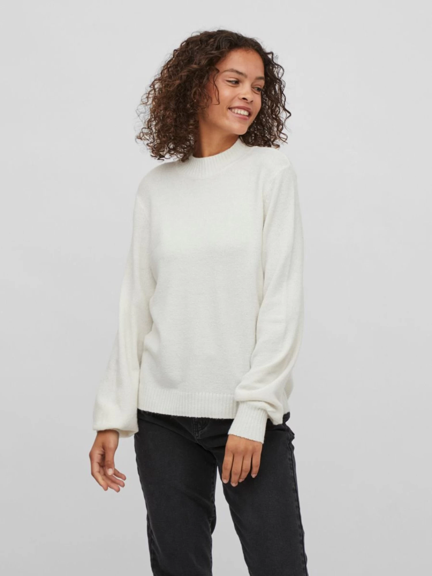 Vila Basic Truien Trui Dames Wit 2 Vila Basic Truien Trui Dames Wit - Afbeelding 2