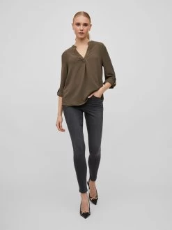 Vila Blouses Met Korte Mouw Blouse Dames Olijfgroen -Vila 745f4243efdd095da2fcbab347e36936