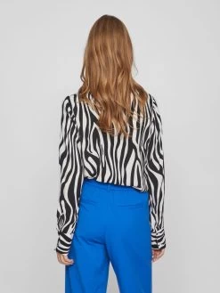 Vila Blouseshirts Blouse Fini Dames Zwart / Wolwit -Vila 74bcd50712990ba05661583c739ec677