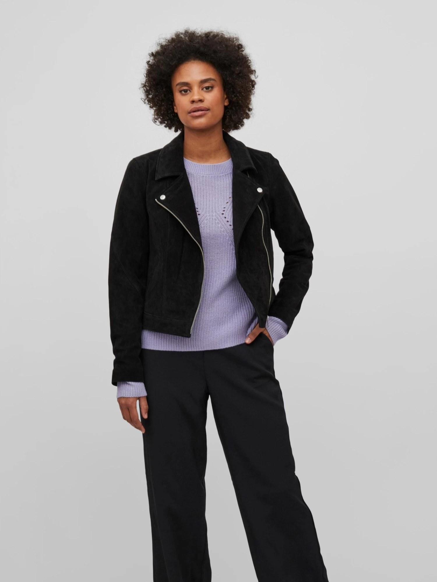 Vila Leren Jassen Tussenjas Sukki Dames Zwart 3 Vila Leren Jassen Tussenjas Sukki Dames Zwart - Afbeelding 3