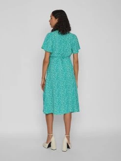 Vila Midi Jurken Jurk Dames Groen / Jade Groen -Vila 7548791bc073cfbbcf17f2c7cacc8e4a