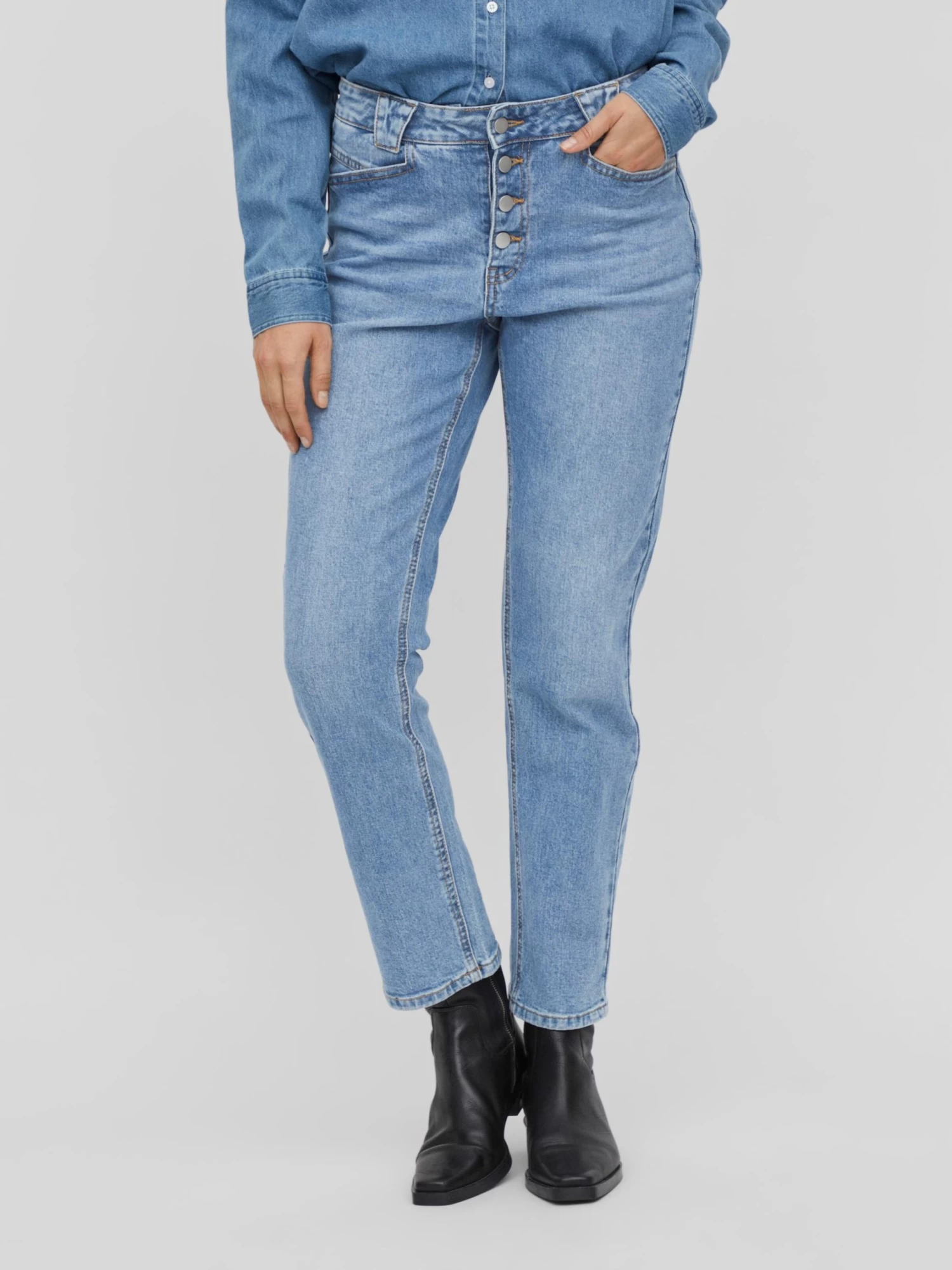 Vila Jeans Slimfit Jeans Stray Dames Lichtblauw 3 Vila Jeans Slimfit Jeans Stray Dames Lichtblauw - Afbeelding 3