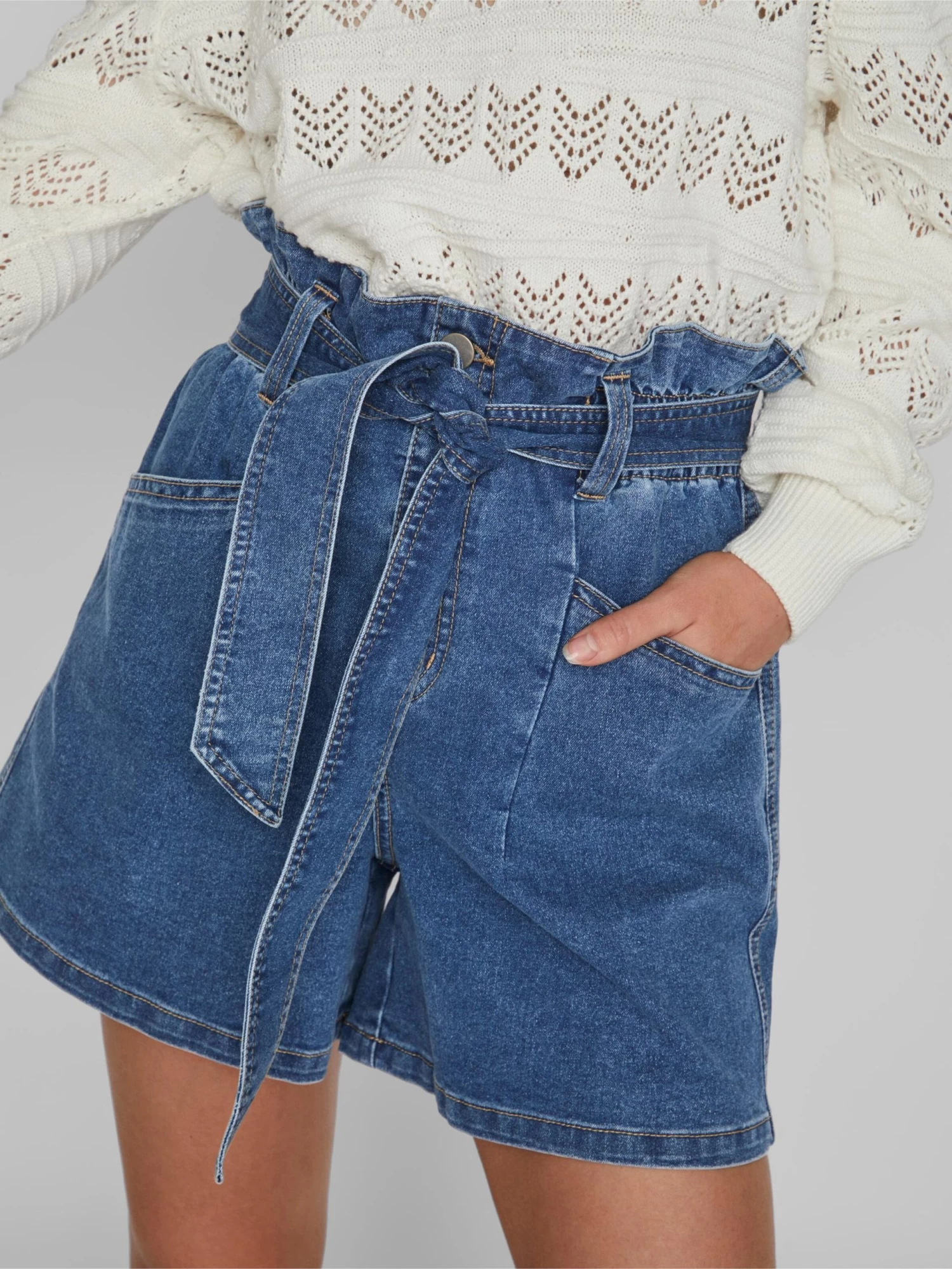 Vila Jeans Loosefit Bandplooi Jeans Fo Dames Blauw 3 Vila Jeans Loosefit Bandplooi Jeans Fo Dames Blauw - Afbeelding 3