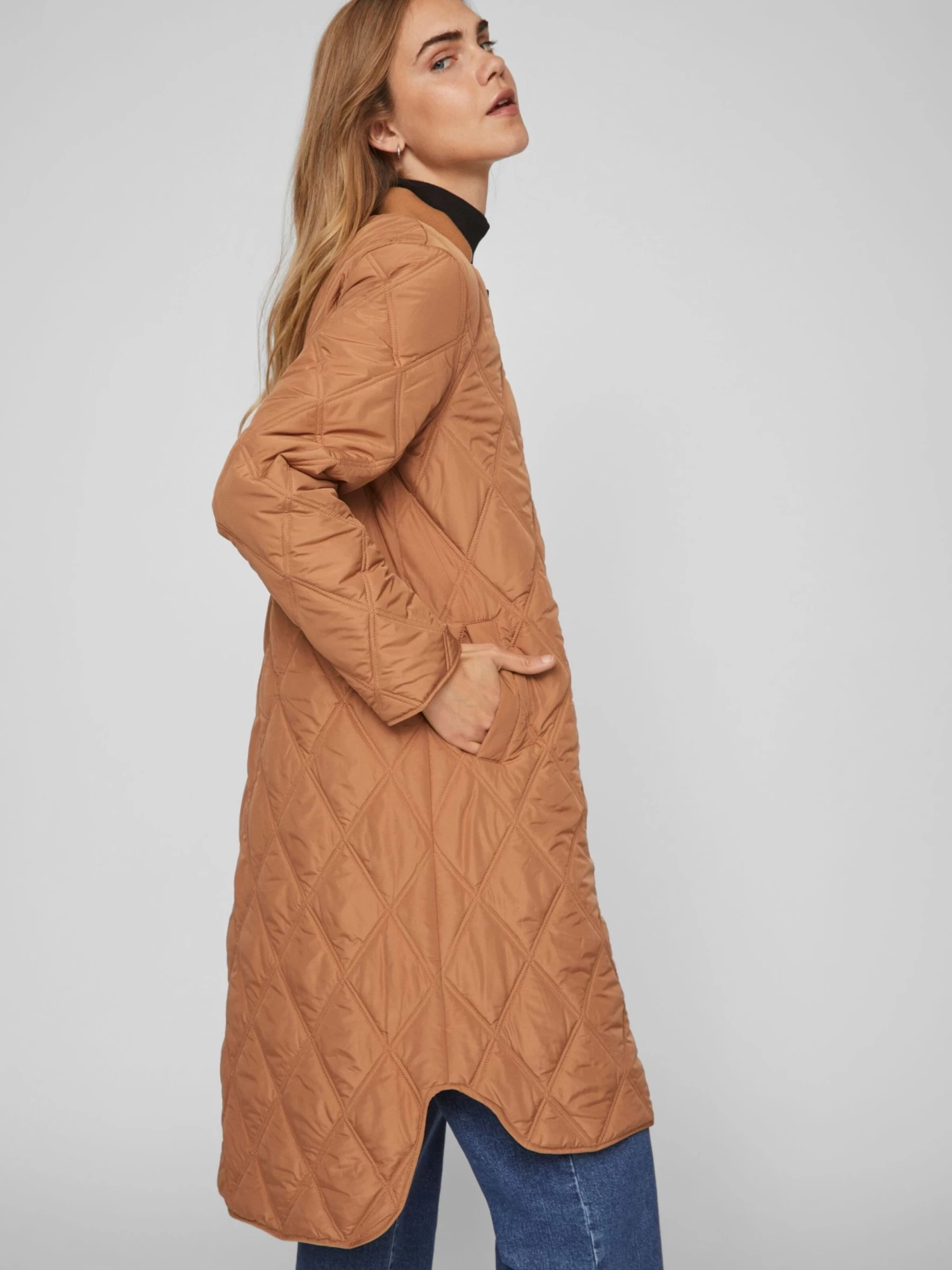 Vila Tussenmantels Tussenmantel Dames Bruin 7 Vila Tussenmantels Tussenmantel Dames Bruin - Afbeelding 7