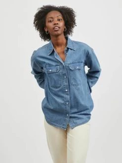 Vila Spijkerblouses Blouse Ninas Dames Blauw -Vila 7730a00f0827f954fb86dc873e1e1c68