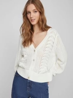 Vila Vesten Gebreid Vest Cattia Dames Wit Gemêleerd -Vila 79328d731c18ee0194703d05e3496ff7