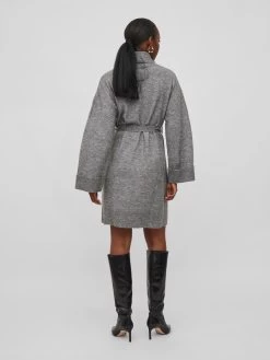 Vila Gebreide Jurken Gebreide Jurk Ella Dames Grijs Gemêleerd -Vila 7b2e2521713d9a72d42abd0778d7bea4