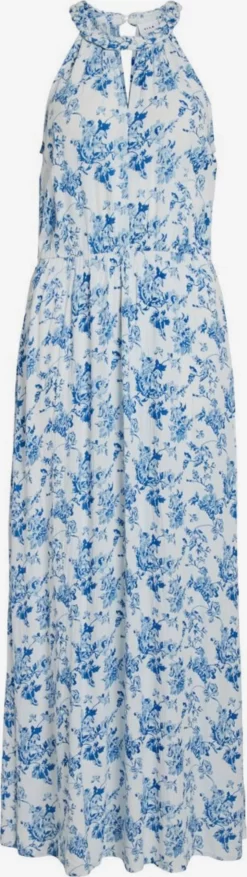 Vila Maxi Jurken Jurk Dames Blauw / Wit