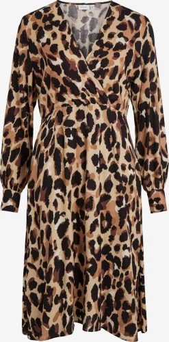 Vila Midi Jurken Jurk Kiwi Dames Beige