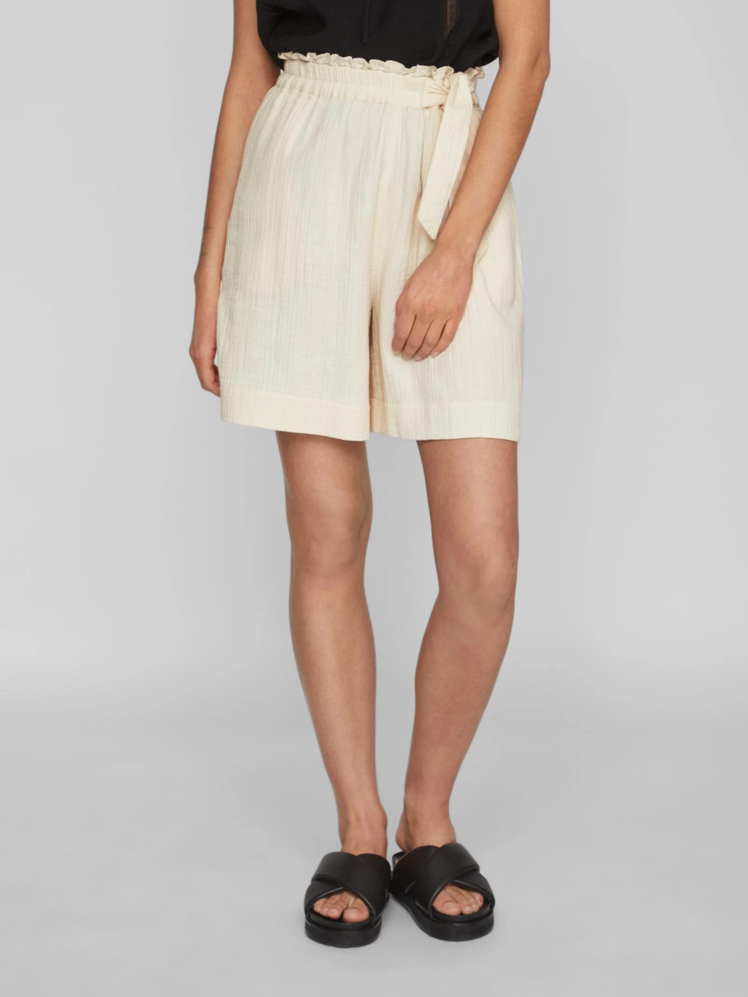 Vila Shorts Loosefit Broek Lania Dames Taupe 3 Vila Shorts Loosefit Broek Lania Dames Taupe - Afbeelding 3