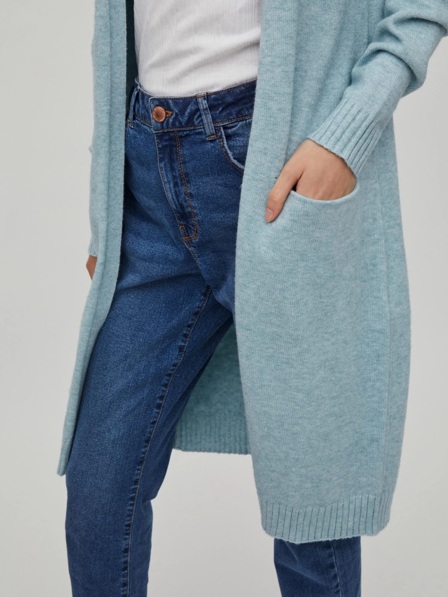 Vesten Gebreid Vest Ril Dames Lichtblauw 7 Vesten Gebreid Vest Ril Dames Lichtblauw - Afbeelding 7