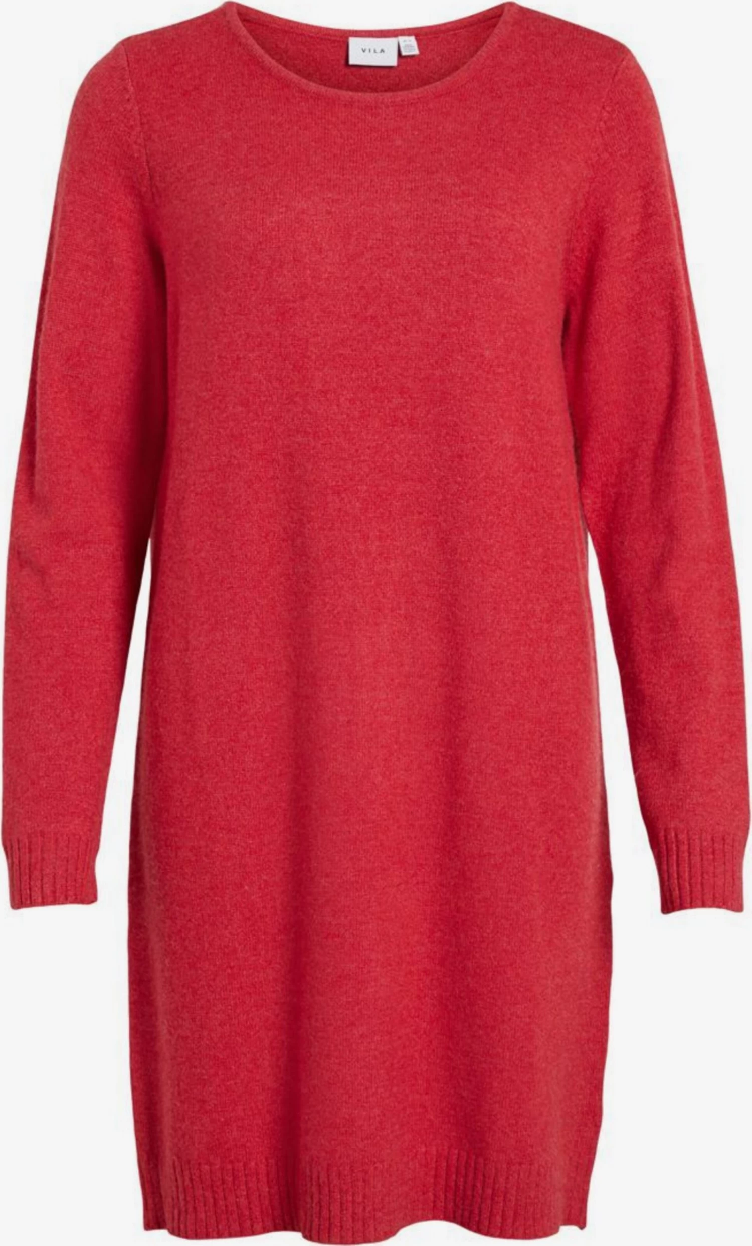 Vila Gebreide Jurken Gebreide Jurk Dames Rood 1 Vila Gebreide Jurken Gebreide Jurk Dames Rood