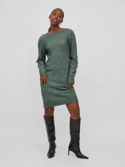 Vila Gebreide Jurken Gebreide Jurk Ella Dames Smaragd -Vila 7e49c46919c6ec56e980ceb22cc754ca