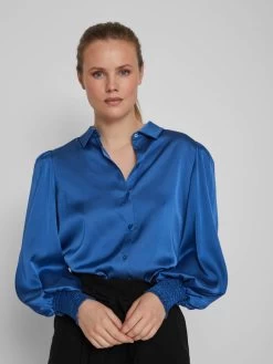 Vila Overhemden Blouse Dames Royal Blue/koningsblauw -Vila 7e8d0e3ec98e91d0cf22d3a37750c53d