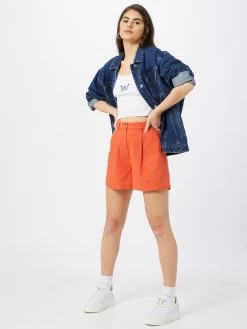 Vila Shorts Wide Leg Bandplooibroek Alina Dames Oranje -Vila 7eec5a88db3e4259f7551e52b60aad85