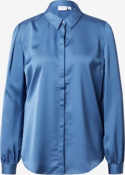 Vila Overhemden Blouse Dames Blauw