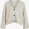 Vila Vesten Gebreid Vest Dames Lichtbeige