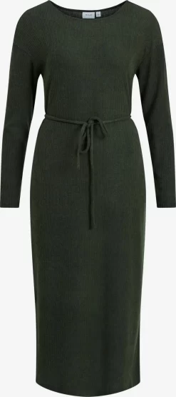 Vila Gebreide Jurken Gebreide Jurk Award Dames Donkergroen