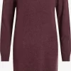 Vila Gebreide Jurken Gebreide Jurk Dames Wijnrood