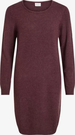 Vila Gebreide Jurken Gebreide Jurk Dames Wijnrood
