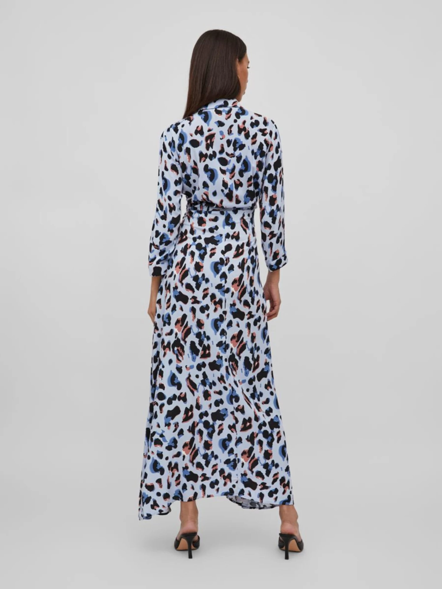 Vila Maxi Jurken Jurk Dames Duifblauw 4 Vila Maxi Jurken Jurk Dames Duifblauw - Afbeelding 4