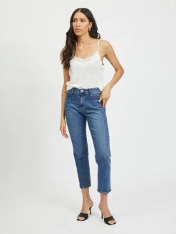 Vila Kanten Tops Top Mero Dames Wit -Vila 8141fdaad6361ed25fa03555007ddfd5